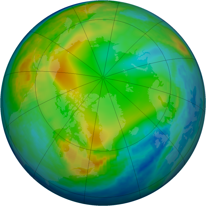 Arctic ozone map for 19 January 1993